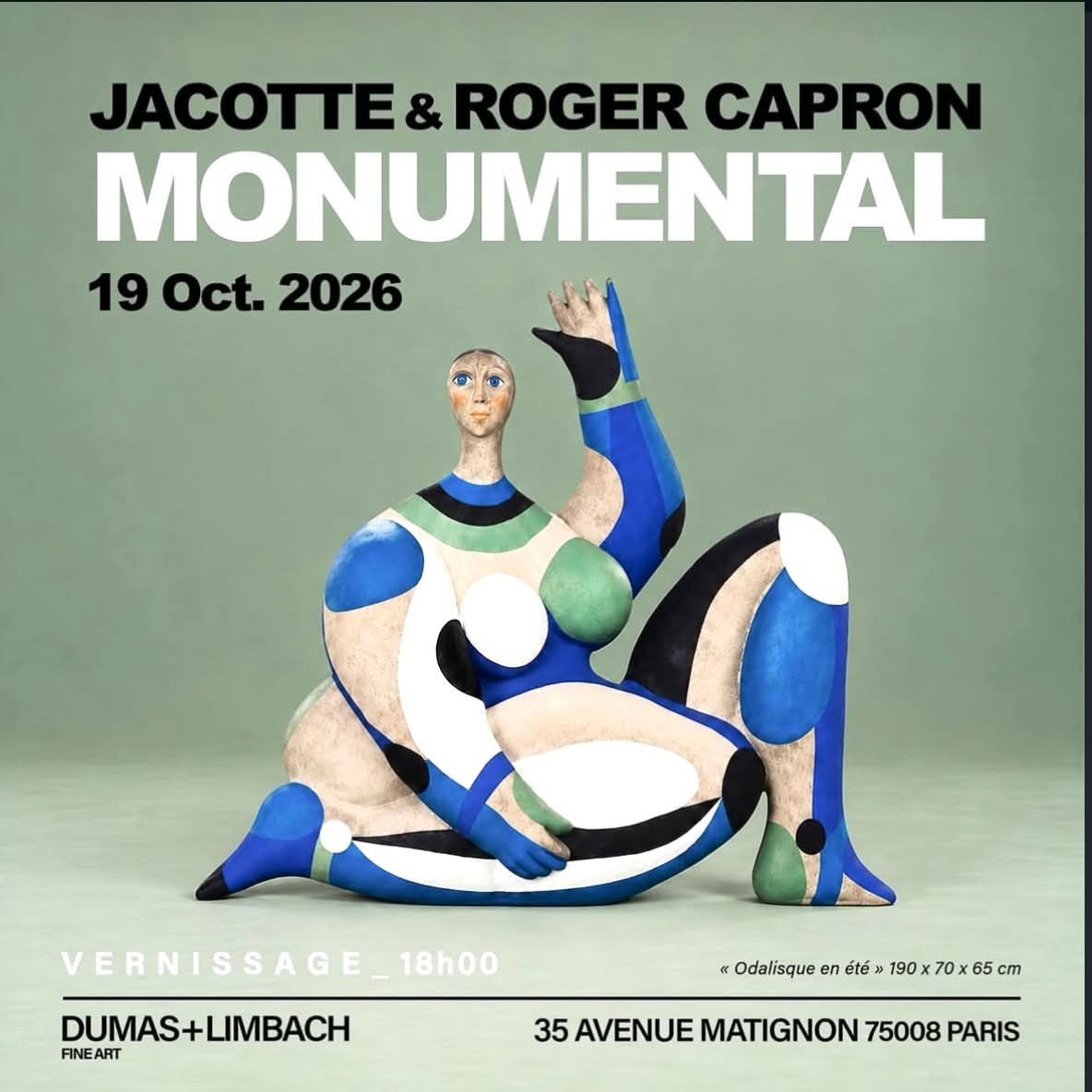 Affiche de l’exposition Monumental de Jacotte et Roger Capron